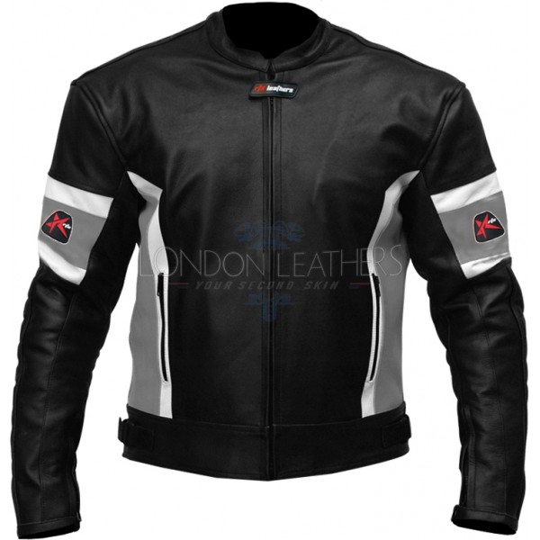 RTX Dark Knight Grey Cruiser Leather Biker Jacket 